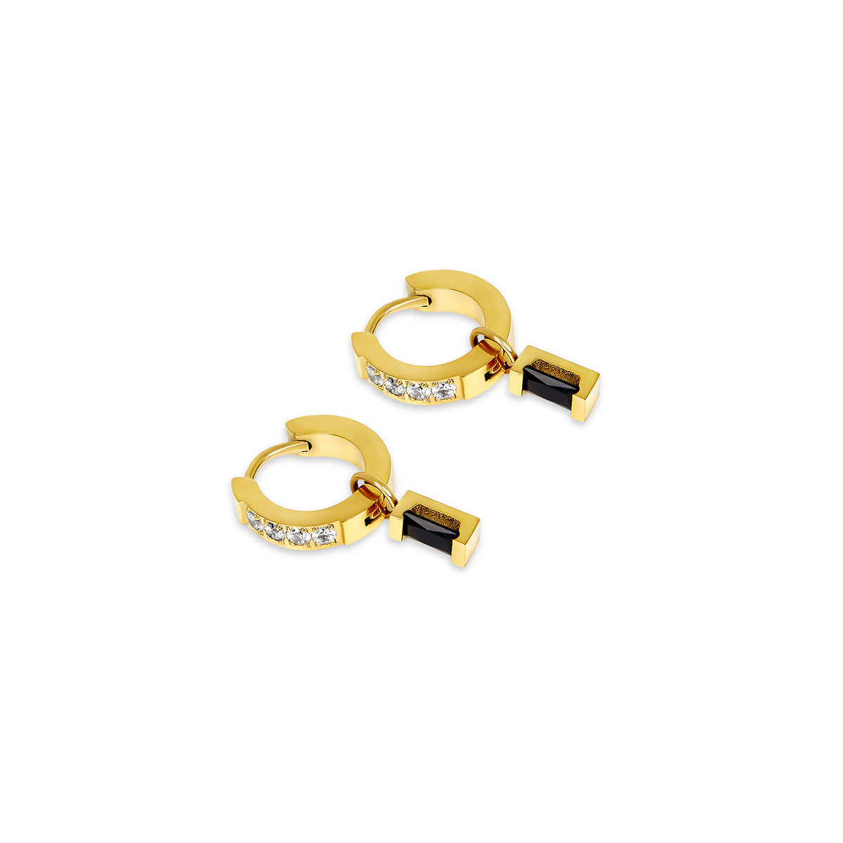 Brincos Huggie de Opala - Ouro